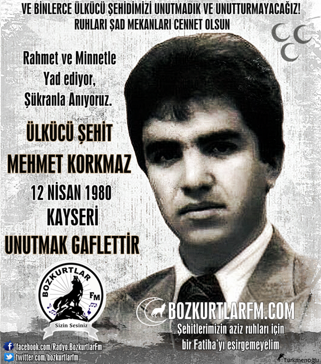 Mehmet Korkmaz – Ülkücü Şehit – 12 Nisan 1980