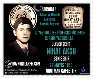 Nihat Aksu – Ülkücü Şehit 29 Mayıs 1980